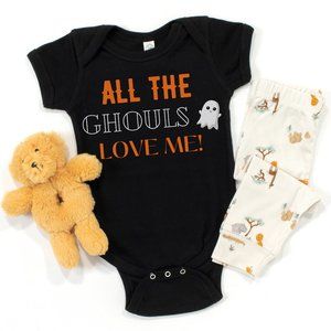 All The Ghouls Love Me Infant Halloween Bodysuit